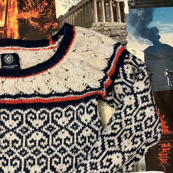 American Eagle Y2k Knit Crochet Sweater - Picture 4 of 7